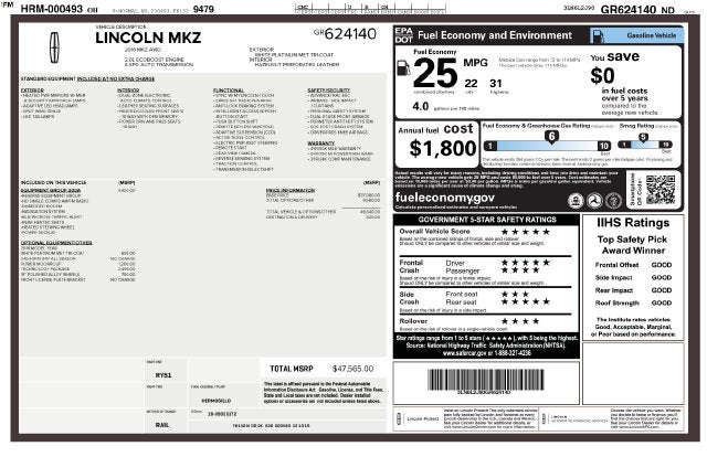 2016 Lincoln MKZ Base