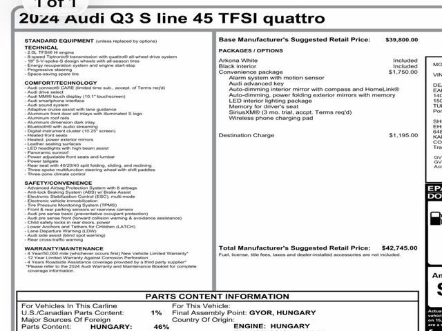 2024 Audi Q3 Premium S Line quattro